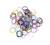 IWOWHERO 200Pcs Elastic Hair Ties for Girls, Two Sets Polyester Stretch Hair Rings, Simple Ponytail Holders for Everyday Wear