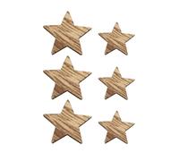 IWOWHERO 200Pcs Mixed Sizes Wooden Star Slices DIY Craft Wooden Cutouts Natural Wood Stars for Handmade Ornaments and Wall Decorations