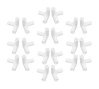 IWOWHERO 20pcs 11mm Inner Diameter Round Tube Connectors for Shoe Rack, Modular Wire Shoe Organizer Replacement Corner Buckle Set, White Three-Way 90° Connectors for Closet Storage