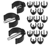 IWOWHERO 20Pcs Adjustable Cane Clamp Clips for 22/25/28Mm Tubes, C-Shaped Quick Lock Walking Stick Holder with Folding Hand Grip Covers, Replacement Parts for Hiking Sticks and Mobility