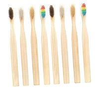 IWOWHERO 20pcs Bamboo Toothbrush Set Soft Bristle Biodegradable for Travel and Outdoor Use Square End Design for Adults
