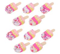 IWOWHERO 20pcs Cute Ice Cream Charms Flat Back Polymer Clay Cabochons for DIY Hair Accessories Bracelets Necklaces Crafting Supplies for Adults