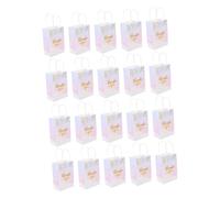 IWOWHERO 20pcs Decorative Paper Gift Bags with Handles Sturdy Thank You Party Favor Bags for Weddings Mother Day and Gift Giving Practical and Reusable Kraft Style