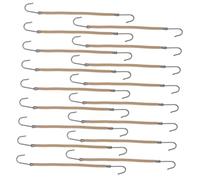 IWOWHERO 20Pcs Elastic Double Hook Hair Claw Clips for Ponytails and Braids Bungee Bands Hair Hooks for Smooth Custom-fit Hairstyling Coffee Color Suitable for Women