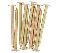 IWOWHERO 20pcs Galvanized Metal Property Line Markers Low Profile Survey Stakes for Garden Lawn Landscaping Stakes for Marking Boundaries Ground Pegs for Surveying Projects