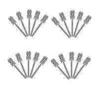 IWOWHERO 20pcs Nail Drill Bits with Sanding Bands Manicure Pedicure Grinding Heads Silver Replacement Nail File Tool