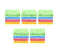 IWOWHERO 20pcs Natural Compressed Wood Pulp Rubbing Sponges Set, Reusable Dishwashing Pads in Gold Yellow, Sky Blue, Green, Pink 11x7x2cm, Kitchen Cleaning Scrubbers for Home Use