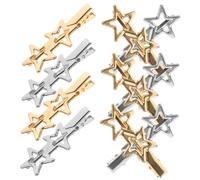 IWOWHERO 20pcs Small Star Hair Clips Metal Hairpins for Cute Snap Hair Accessories for Side Bangs in Gold and Silver for Teens