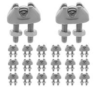 IWOWHERO 20Pcs Stainless Steel Wire Rope Clamps M2 (304) Metal Cable Clips Heavy-Duty U-Bolt Saddle Fasteners for Rigging, Marine, and Outdoor Cable Securing