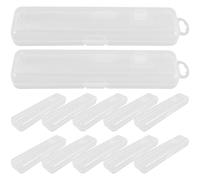IWOWHERO 20pcs Tongue Scraper Storage Case Portable Plastic Travel Tableware Storage Box with Anti-Slip Handle Multi-Size Compatibility for Toothbrush and Spoon Use at Home Or Travel