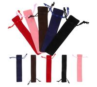 IWOWHERO 20pcs Velvet Drawstring Pen Pouch Case for Office Business Supplies Portable Storage Bag Fluffy for Adult Desk Organization and Travel
