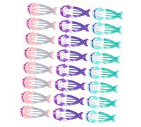 IWOWHERO 24 pcs Mermaid Snap Hair Clips Barrette for Glittery Metal Hair Accessories in Purple Blue Pink Stylish and Decorative Clips for Long Short Curly and Gift for Valentines and