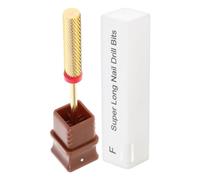 IWOWHERO 24mm Extra Long Tungsten Steel Cylindrical Nail Drill Bit for Acrylic Nails Carbide Polishing Head Suitable for Professional