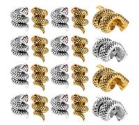 IWOWHERO 24pcs Antique Metal Snake Beads Red Eyes for Bracelet and Necklace DIY Jewelry Making, Animal Charm Pendants for Halloween and Bangle Accessories, Unisex Craft Findings