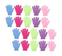 IWOWHERO 24pcs Bath Exfoliating Gloves Five-finger Nylon Shower Skin Cleaning Gloves for Body Scrub and Massage Suitable for Spa and Daily Bathing Random Color