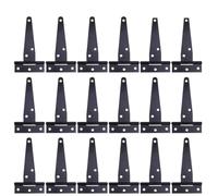 IWOWHERO 24PCS Heavy Duty T-Shaped Triangle Hinges Black Sturdy Iron Gate Strap Hinges with Screw for Doors Gates DIY Projects Oxidation Resistant and Easy to Install