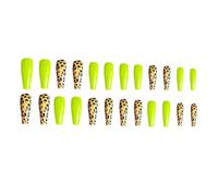 IWOWHERO 24pcs Long False Nails Leopard Print Press on Nails Plastic Fake Tips for Women and Ladies Suitable for Wedding and Night Club Design Your Own with Long Serving Life