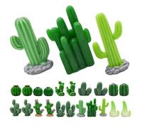 IWOWHERO 24pcs Miniature Succulent Plants Figurines Artificial Green Cacti for Busy Individuals Bookshelves Versatile Decoration No Watering Needed Lightweight Resin with Realistic Texture