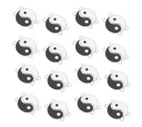 IWOWHERO 24PCS Yin Yang Ba Gua Pendant Charms Double-sided Enamel Alloy Jewelry Accessories for DIY Necklace Bracelet Keychain Craft Making Black and White Mix