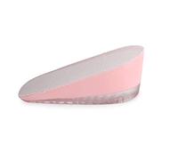 IWOWHERO 2cm Height Increase Insole Comfortable Pu Elevator Inserts for Men and Women Invisible Half Pad Pink Bottom and Gray Surface for Everyday Use