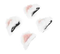 IWOWHERO 2pairs Cat Ear Clip Hair Accessories Bright Elements Design for Girls Furry Unisex Hair Clip