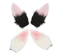 IWOWHERO 2pairs Cosplay Accessories Rabbit Ears Hair Clips Multi-use Bunny Ear Hairpin for Boys and Girls Adults Parties Halloween