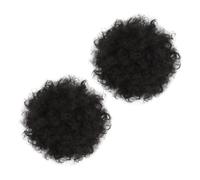IWOWHERO 2pcs Afro Curly Hair Bun Hairpieces Lightweight High Temperature Silk Synthetic Messy Bun Hair Accessory for Women Natural Look Chignon Updo