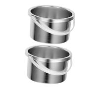 IWOWHERO 2pcs Aluminum Wax Warmer Inner Pot Replacement Liner for Hair Removal Waxing Bowl Adjustable Temperature Control Compact Portable Design for Home and Salon Use