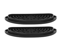 IWOWHERO 2Pcs Black Silicone Refrigerator Drip Tray for Water Dispenser Fridge Water Drip Catcher Mat Half-Circle Anti-Splash Pan for Refrigerator Tray