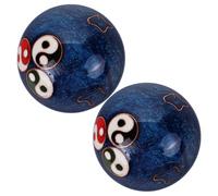 IWOWHERO 2Pcs Blue Enamel Fitness Hand Balls Feng Shui Health Massage Balls for Indoor Hand Therapy and Muscle Relaxation Low-Temperature Design for Adults and Elderly