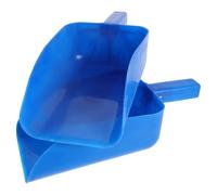 IWOWHERO 2pcs Blue Thickened Plastic Feed Scoop 9x6 Inch Large Square Animal Grain Shovel for Livestock Feeding Farm and Barn Utility Garden Handheld Shovel