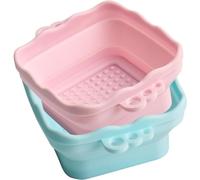 IWOWHERO 2pcs Brush Cleaning Bowl Makeup Brush Cleaning Tool Silicone Foldable for Women Who like Makeup