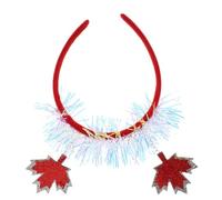 IWOWHERO 2pcs Canada Day Maple Leaf Tiara Headband Hair Band for Party Canadian Tinsel Headwear