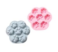 IWOWHERO 2Pcs Cat Paw Silicone Dessert Molds for Baking and DIY Crafts Cartoon Cookie and Candy Making Supplies in Pink and Blue Gift for Cat Lovers and Home Bakers