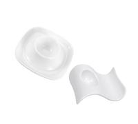 IWOWHERO 2pcs Ceramic Egg Holders with Wave and Square Designs Practical Household Egg Cups for Soft-Boiled Easy to Clean Breakfast Stands for Kitchen and Dining Use