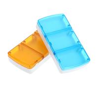 IWOWHERO 2pcs Compact Medicine Organizer Pill Boxes with Assorted Colors Made of Sturdy as Abs Material Reusable Convenient to Carry Compartmentalized Design for Travel Use