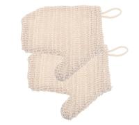 IWOWHERO 2pcs Cotton Linen Exfoliating Bath Gloves Dual-sided Shower Mittens for Women Gentle Deep Cleaning Hand Scrub Gloves Reusable Washable Bath Scrubber with Rich Lather for Skin Care