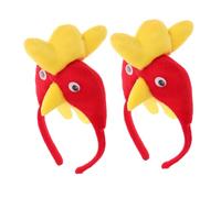 IWOWHERO 2pcs Cute Rooster Headband Boys and Girls Performance Props Stereo Stuffed Animal Headband for Parties and Stage Performances