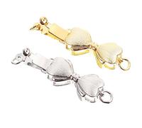 IWOWHERO 2pcs DIY Necklace Clasps Metal Connectors with Pearl Detail Silver and Gold Lobster Clasps for Jewelry Making Bracelet and Necklace DIY Accessories