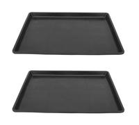 IWOWHERO 2pcs Dog Poop Tray for Cage Lightweight and Easy to Clean Black Pp Storage Tray Suitable for Indoor Dog Crate Use