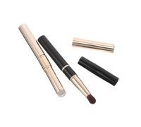 IWOWHERO 2pcs Dual-ended Silicone Lip Brush with Cap Soft Skin-friendly Makeup Applicator for Lipstick Gloss Tint Concealer Portable Hygienic Design in Gold Black Travel-friendly Lip Smudge