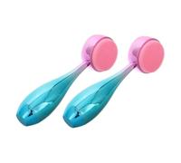 IWOWHERO 2pcs Dual-sided Silicone Face Scrubber for Deep Pore Cleansing and Gentle Massage Facial Cleaner Brush for Exfoliating Dead Skin and Blackhead Removal for Home and Travel Skincare