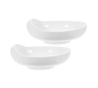IWOWHERO 2PCS Elderly Assist Food Bowl with Suction Base Non-Slip Spillproof Round Scoop Plates for Disabled Self-Feeding Ergonomic Adaptive Tableware Supporting Independent Eating and