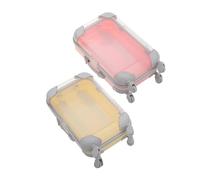 IWOWHERO 2pcs Empty Mini Trolley Case Eyelash Storage Box Plastic Suitcase Party Favor Box Organizer Holder Case Travel Packaging Container for Eyelashes