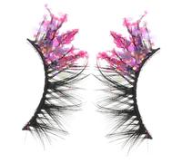 IWOWHERO 2pcs False Eyelashes Glitter Decorative Lashes for Parties Weddings and Special Occasions Reusable Easy to Wear Curly Eye-catching Design