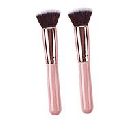 IWOWHERO 2pcs Flat Foundation Brush for Liquid Makeup Professional Cosmetics Tool for Home and Travel Gentle Dense Bristles for Application