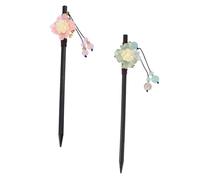 IWOWHERO 2pcs Floral Hair Chopsticks for Elegant Updos Ancient Style Hairpins Floral Design for Weddings and Daily Wear Bun Accessory