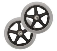 IWOWHERO 2pcs Front Wheelchair Replacement Wheels Wear-Resistant Solid Tires Smooth Silent Rolling for Wheelchair Accessories and Scooters