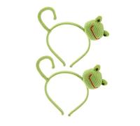 IWOWHERO 2pcs Fun Kawaii Frog Headband for Women Accessory for Skincare Makeup Yoga and Festivals Cute Big Eyes Design for Playful Style