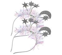 IWOWHERO 2pcs Glitter Heart Headbands for Valentine's Day Shiny Sequin Hair Accessories for Parties and Festivals for Women and Girls